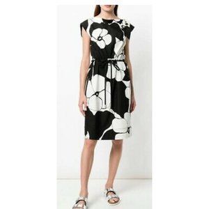 Marc Jacobs Floral Print Shoulder Bow Dress Black/White sz 6
